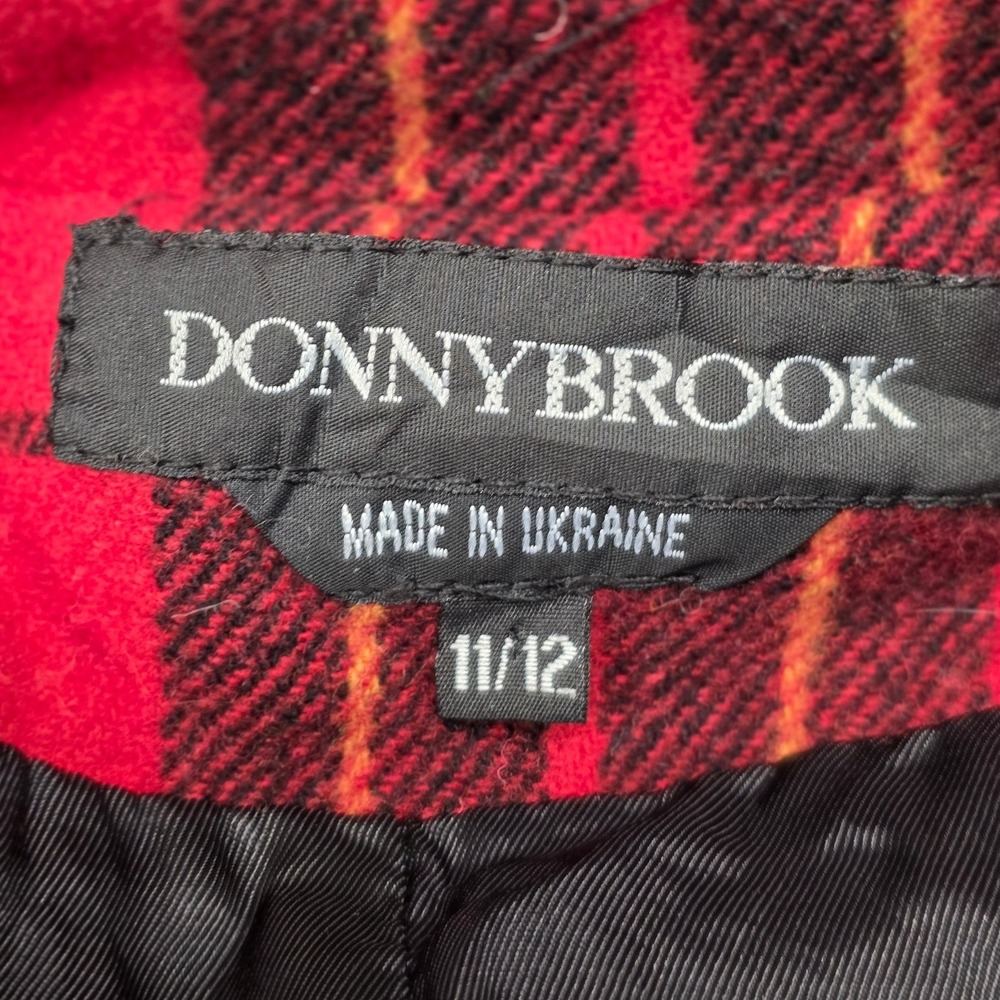 Vintage Donnybrook Red Black Plaid Blazer Jacket 11/12 Ukraine 90s Grunge Punk - Picture 3 of 9